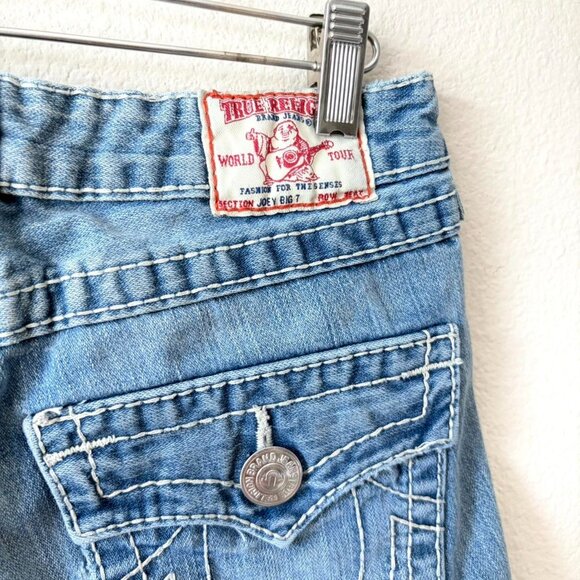 True Religion Made in USA Cut Off Denim Jean Shorts Women's Small - Picture 2 of 5